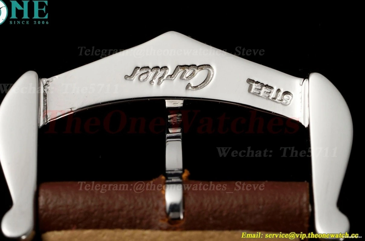 LE AF Dumont RG Silver Dial Brown Santos Quartz 1203